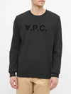 Men's VPC Logo Print Crew Neck Sweatshirt Black - A.P.C. - BALAAN 4