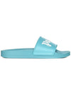 Logo Print Slippers Light Blue - PALM ANGELS - BALAAN.