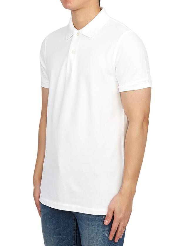 Men's Classic Tennis Short Sleeve Polo Shirt White - TOM FORD - BALAAN 5