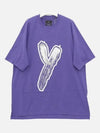 Graphic Logo Cotton Short Sleeve T-Shirt Purple - Y-3 - BALAAN 2