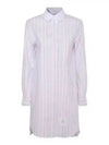 Pleated Back Striped Oxford Short Dress - THOM BROWNE - BALAAN 2