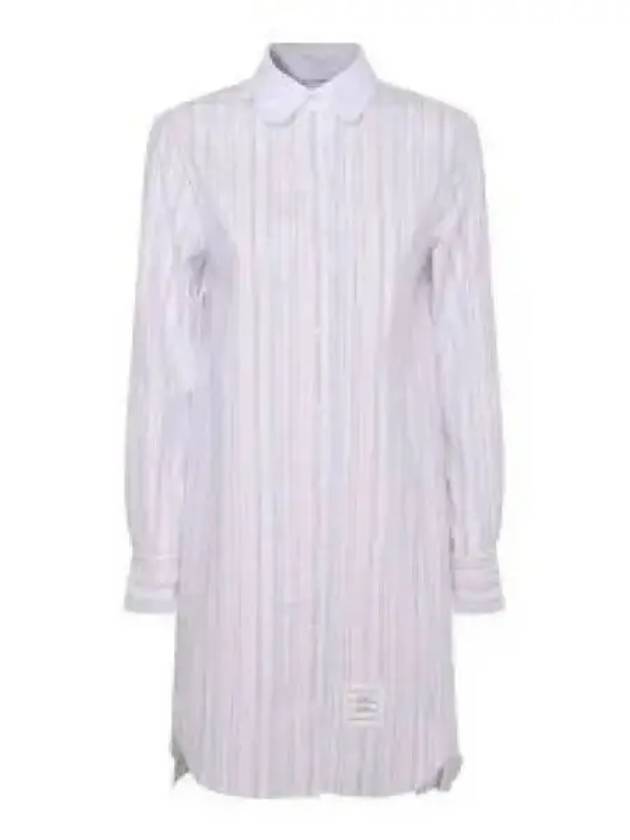 Pleated Back Striped Oxford Short Dress - THOM BROWNE - BALAAN 2