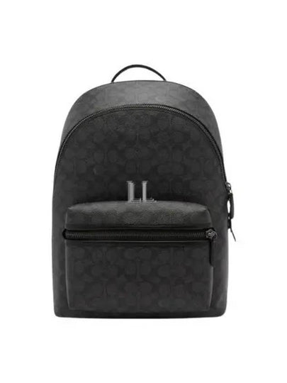 Charter Signature Leather Backpack Charcoal - COACH - BALAAN 2