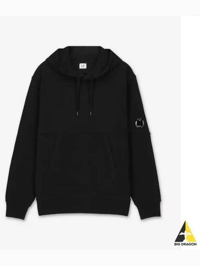 Diagonal Raised Fleece Lens Hoodie Black - CP COMPANY - BALAAN 2