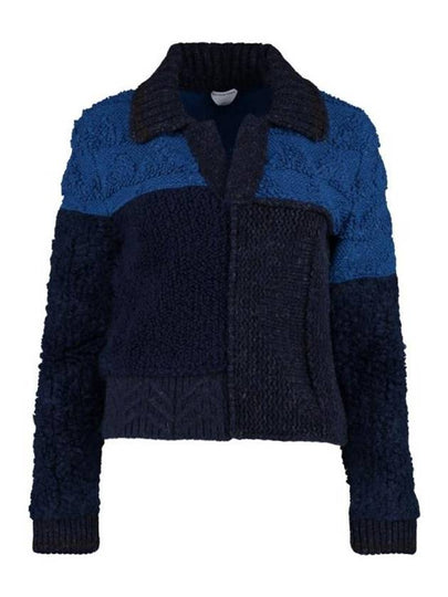 Patchwork Wool Knit Top Navy - BOTTEGA VENETA - BALAAN 2