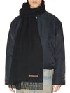 Logo Wool Fringe Scarf Black - ACNE STUDIOS - BALAAN 5