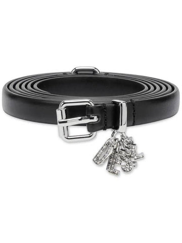 B Charm Loop Double Leather Belt Black - DIESEL - BALAAN 1