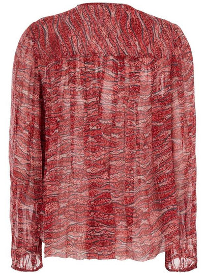 'Advika' Red Semi-Transparent Shirt With All-Over Print In Viscose Woman - ISABEL MARANT ETOILE - BALAAN 2