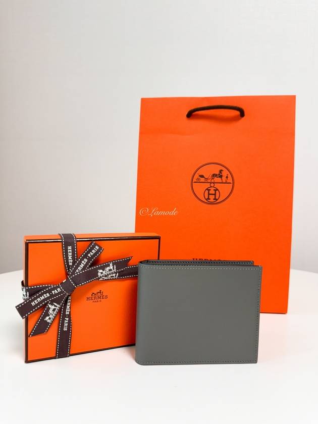 Citizen Twill Compact Card Wallet Gris Meyer - HERMES - BALAAN 2