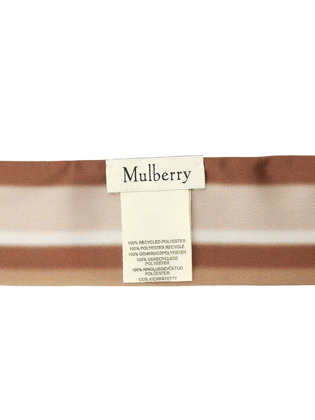 Logo Print Striped Scarf Maple Pale Grey - MULBERRY - BALAAN 6