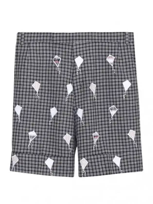 Satin Stitch Patchwork Supima Cotton Wool Shorts Short Pants Men s - THOM BROWNE - BALAAN 1