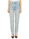 High Waist Straight Jeans Light Blue - GANNI - BALAAN 4