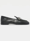 Logo Chain Metal Leather Loafers Black - MIU MIU - BALAAN 4