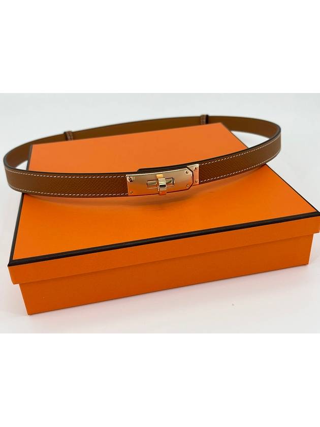 Women's Kelly 18 Leather Belt Brown - HERMES - BALAAN 3