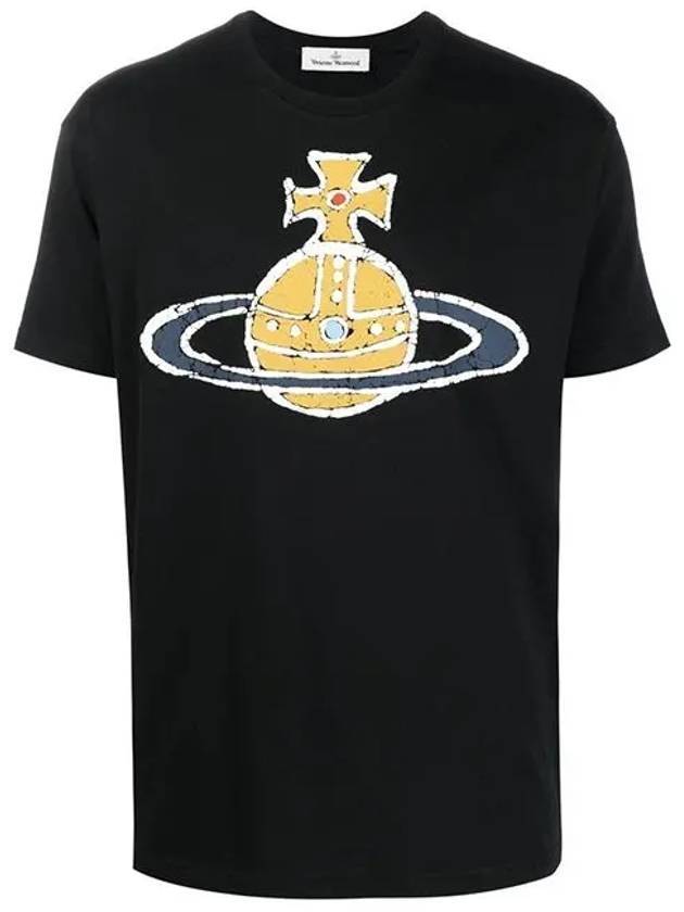 Classic ORB Graphic Logo Short Sleeve T-Shirt Black - VIVIENNE WESTWOOD - BALAAN 1