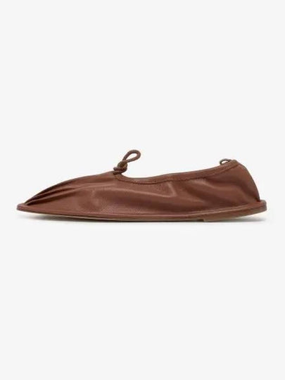 Women's Puntera Leather Flat Chestnut - HEREU - BALAAN 2