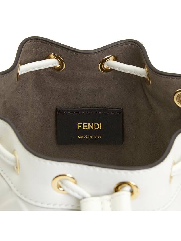 Mon Tresor FF Motif Leather Mini Bucket Bag White - FENDI - BALAAN 10