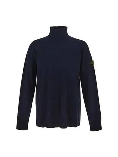 Knit wappen patch turtleneck navy - STONE ISLAND - BALAAN 1