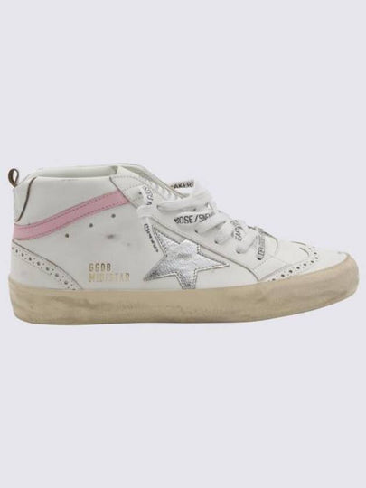 Mid Star Leather High Top Sneakers Pink White - GOLDEN GOOSE - BALAAN 2