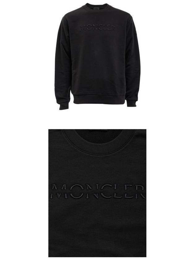 Tonal Logo Crew Neck Sweatshirt Black - MONCLER - BALAAN 5