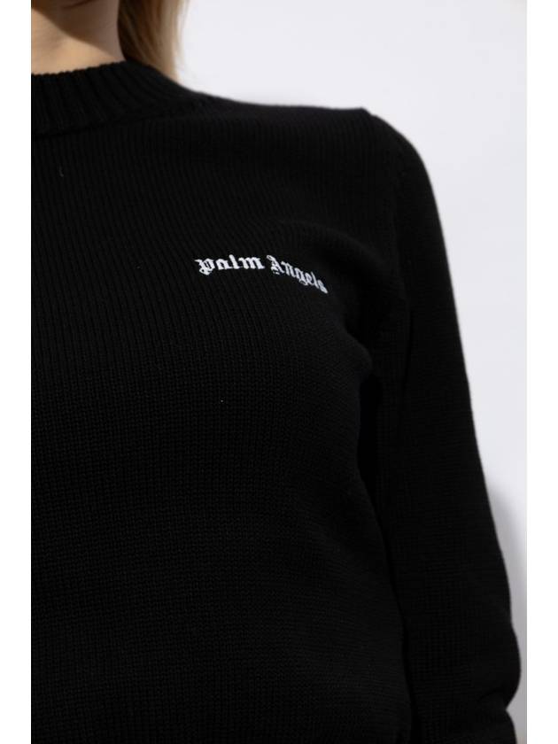 Hooded Sweatshirt PWHE051S24KNI001 1003 Black - PALM ANGELS - BALAAN 6