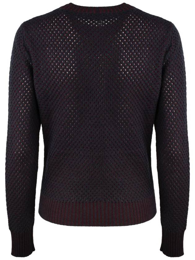 Fabiana Filippi Blue And Burgundy Virgin Wool Mesh Sweater - FABIANA FILIPPI - BALAAN 2