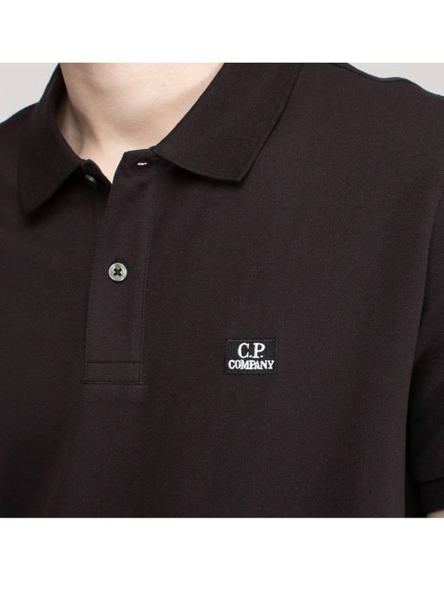 13CMPL072A 005263W 999 Logo Patch Stretch Picket Polo T-Shirt Black Men's T-Shirt TR - CP COMPANY - BALAAN 5