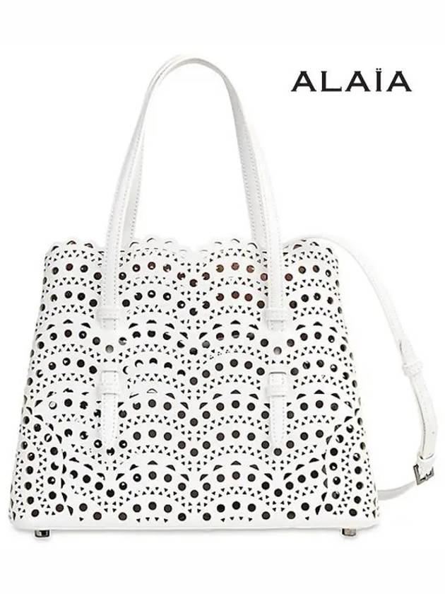 Mina 25 Wave Lux Calfskin Tote Bag White - ALAIA - BALAAN 3