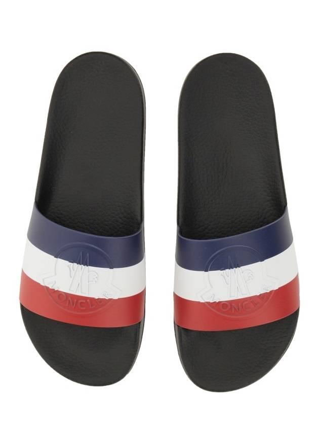 Basile Striped Rubber Slippers Black - MONCLER - BALAAN 3