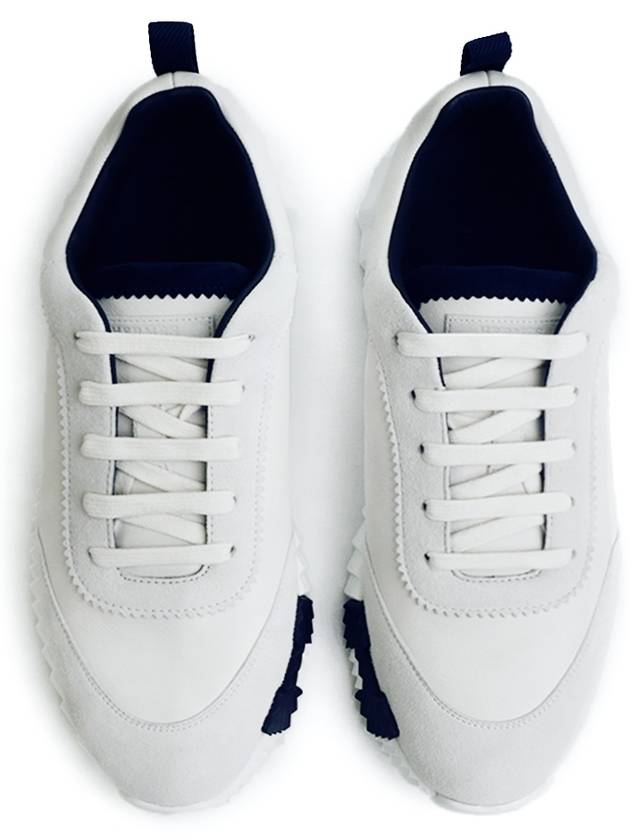 Bouncing Sneakers Calfskin Suede Goatskin Blanc - HERMES - BALAAN 3