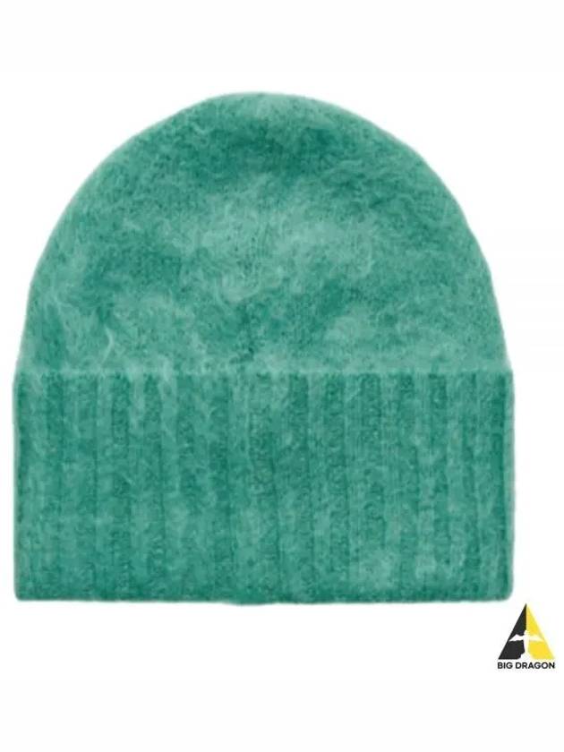 BRUSHED SUPER KID MOHAIR KNIT CAP JADEGREEN A23AC08KM - AURALEE - BALAAN 1