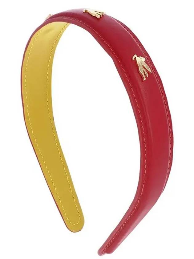 Three Breaths Pegasus Logo Leather Headband Red - ETRO - BALAAN 1