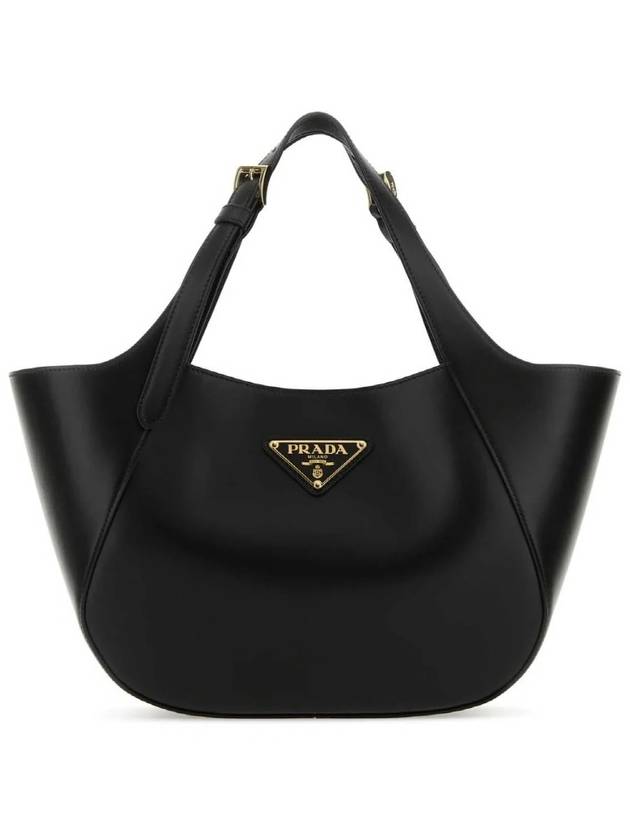 Enamel Triangle Medium Logo Belt Hand Shoulder Bag Black - PRADA - BALAAN 2