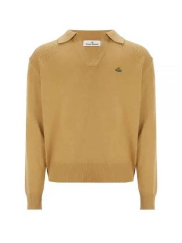 Football Polo Wool Knit Top Beige - VIVIENNE WESTWOOD - BALAAN 2