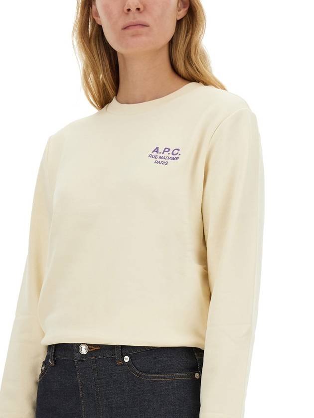 Rue Madame Cotton Sweatshirt Beige - A.P.C. - BALAAN 5