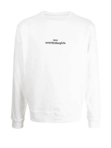 Embroidered Logo Cotton Sweatshirt White - MAISON MARGIELA - BALAAN 1