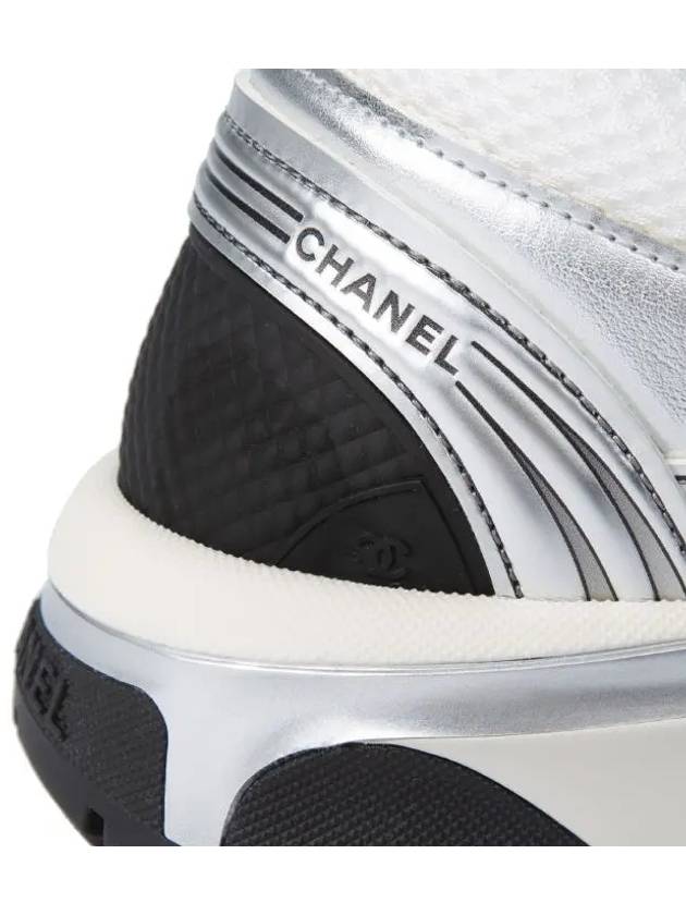 Fabric Laminated Low Top Sneakers Silver - CHANEL - BALAAN 7