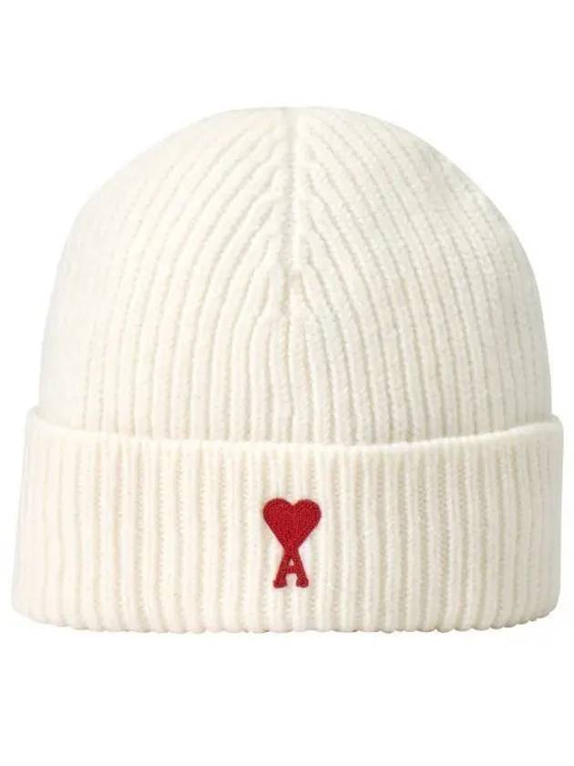 Heart Logo Wool Beanie White - AMI - BALAAN 2