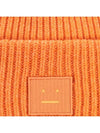 Face Patch Ribbed Wool Beanie Orange - ACNE STUDIOS - BALAAN 5