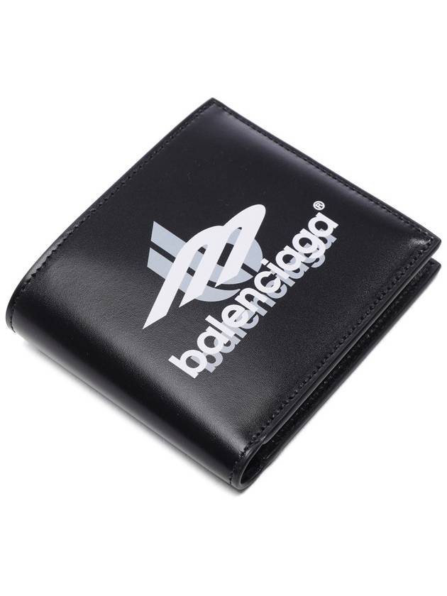 Logo Print Leather Half Wallet Black - BALENCIAGA - BALAAN 6