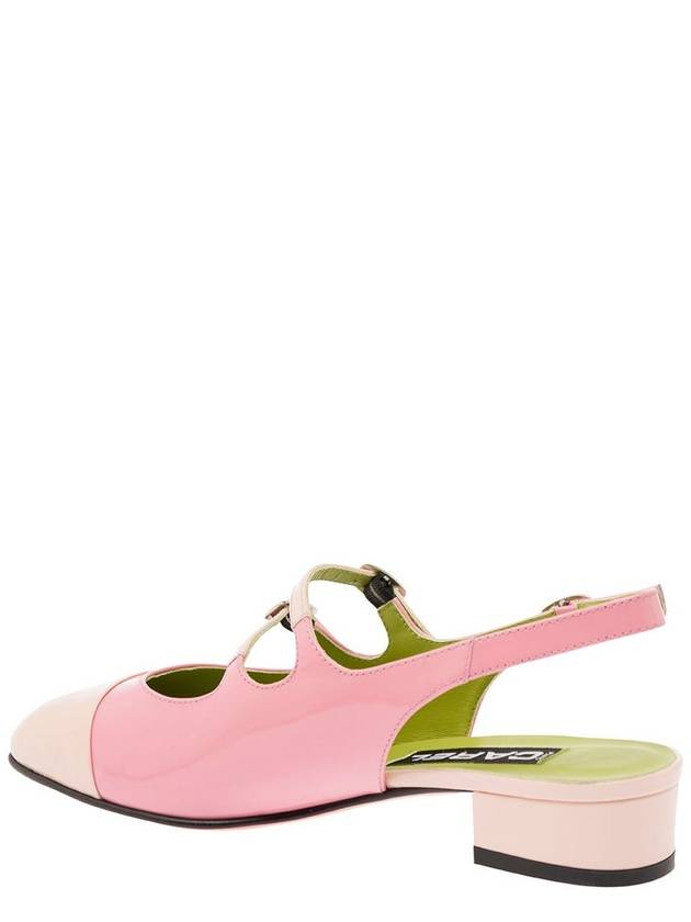 'Abricot' Pink Slingback Mary Janes With Contrasting Toe In Leather Woman - CAREL - BALAAN 3