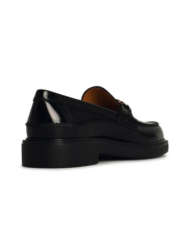 Metal Logo Leather Loafers Black - TOD'S - BALAAN 4