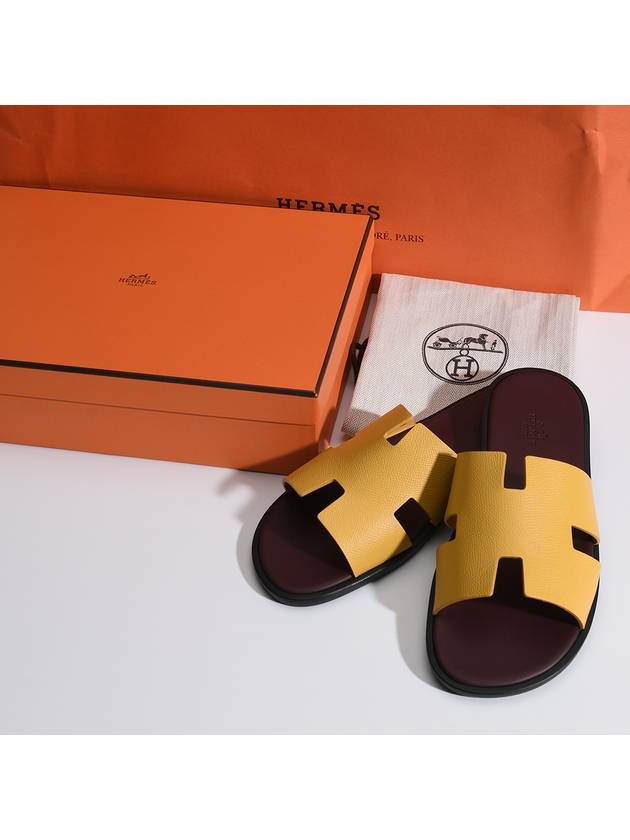 Izmir Sandals Slippers Jaune Sable Ebenne - HERMES - BALAAN 7