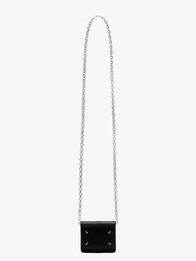 Embroidery Logo Chain Cald Wallet Black - MAISON MARGIELA - BALAAN 4