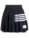 4-Bar Striped Mini Pleated Skirt Navy - THOM BROWNE - BALAAN 1