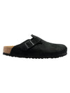 Boston Soft Footbed Suede Leather Mule Black - BIRKENSTOCK - BALAAN 1