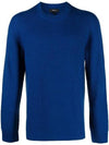 Men's Crew Neck Wool Knit Top Blue - THEORY - BALAAN 1