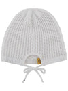 yellow tab crochet beanie white - MSKN2ND - BALAAN 3