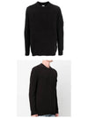 Lens Wappen Crew Neck Knit Top Black - CP COMPANY - BALAAN 6