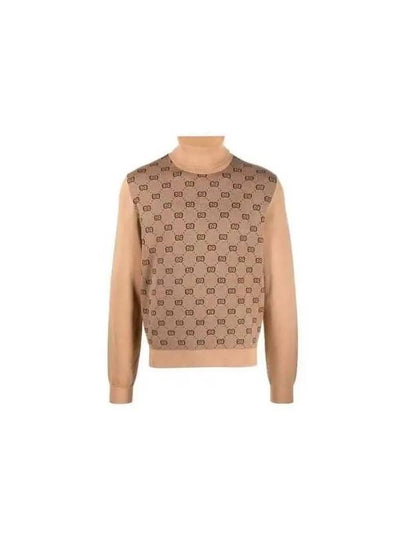 GG Jacquard Wool Turtleneck Beige - GUCCI - BALAAN 2